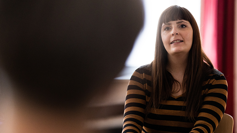 women at a therapy session.